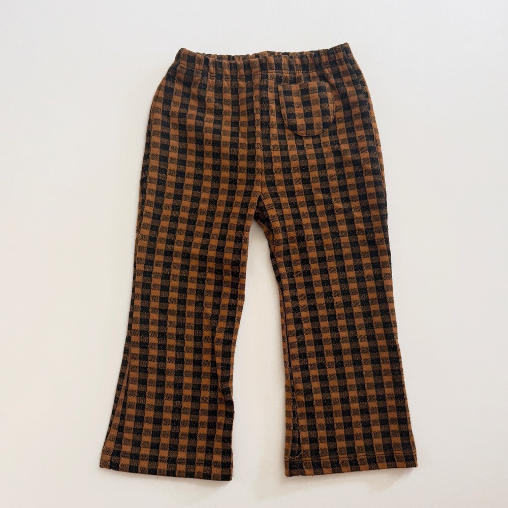 Zara Kids Tan and Black Checkered Pants